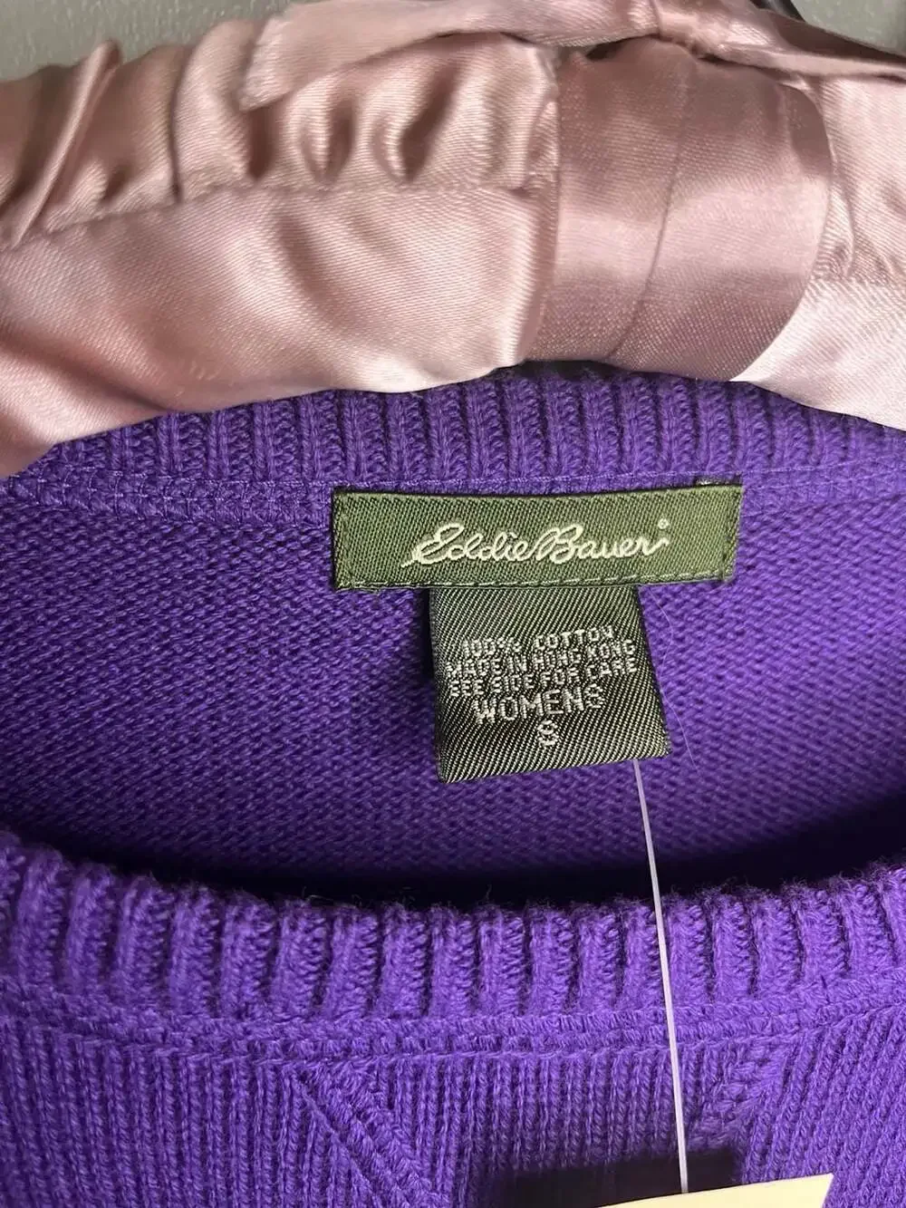 Eddie Bauer Women's Small Purple 100% Cotton Crewneck Sweater NWT